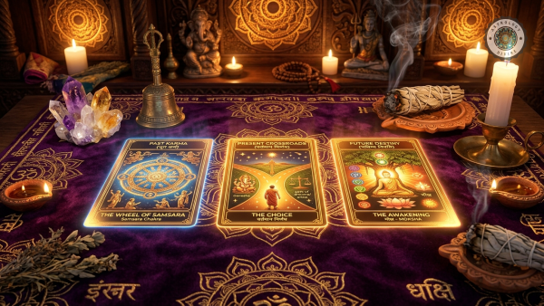 Vedic Tarot Reading & Cosmic 3-Card Oracle: Daily Guidance for Love, Career & Spiritual Clarity